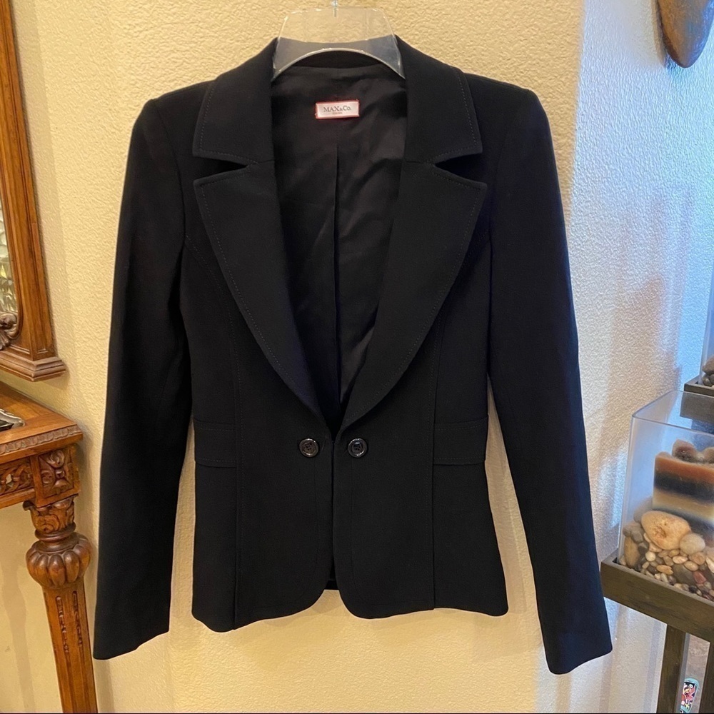 MAX & CO. Black Blazer Size 6-Fits more like 0/XS